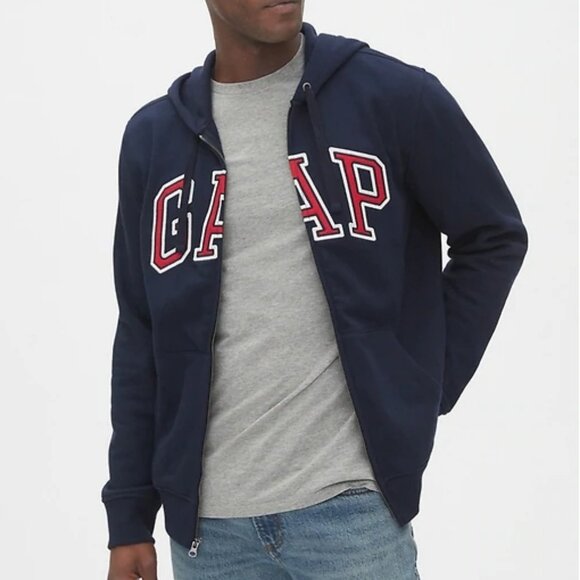 New Gap Arch Logo Hoodie Navy Blue Size Large Men - Picture 1 of 3